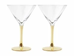 Everleigh Martini Glass 170ML Set Of 2 Gold Gift Boxed