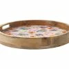 Arcadia Round Serving Tray Wood Enamel Finish 40cm -Dinnerware shop GX0746