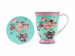 Gabby Malpas Jardin Mug & Coaster Set 300ML Poppy Gift Boxed