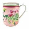 Gabby Malpas Jardin Mug With Infuser 340ML Cyclamen Gift Boxed -Dinnerware shop HV0386