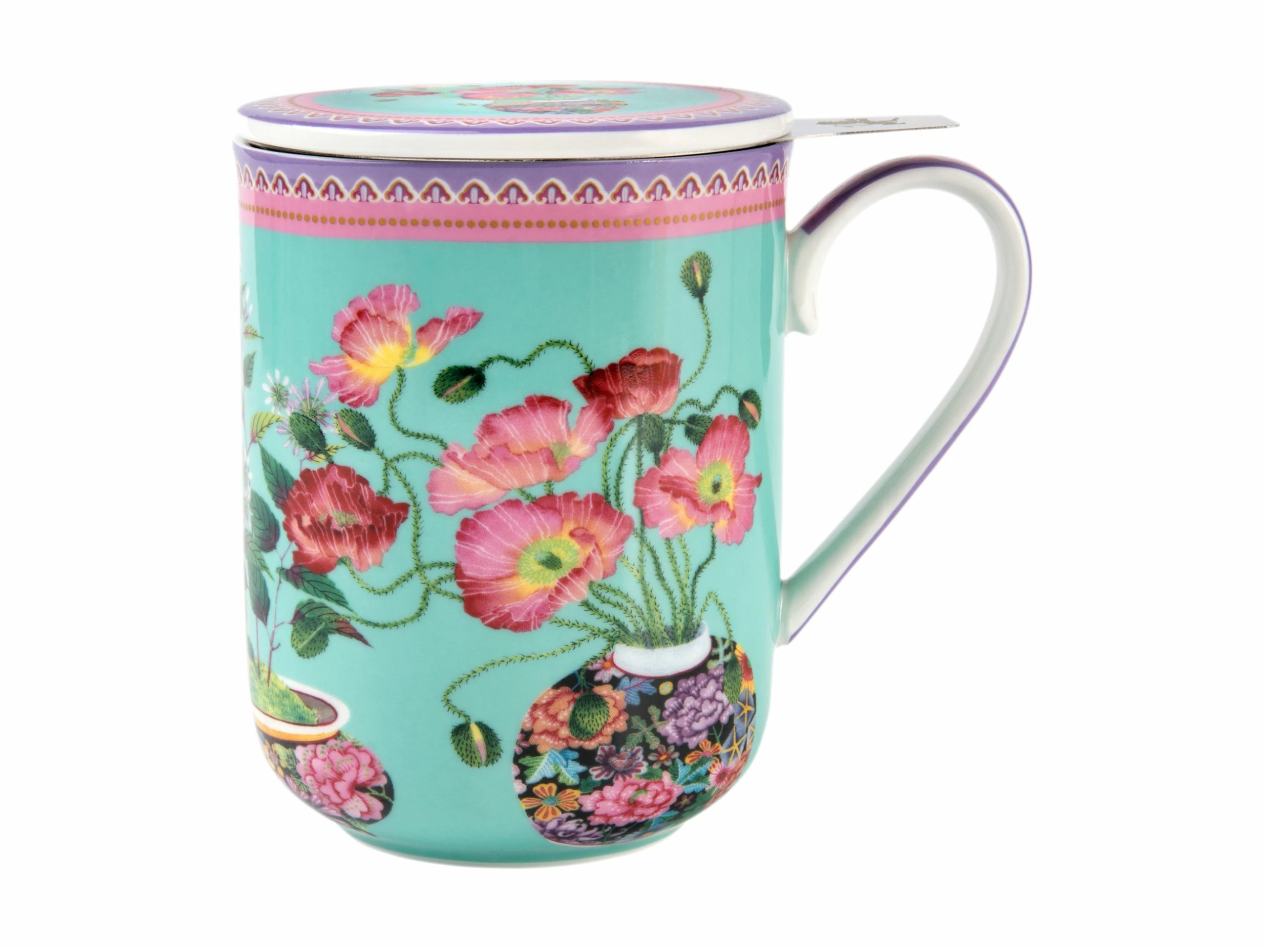 Gabby Malpas Jardin Mug With Infuser 340ML Poppy Gift Boxed 3 Gabby Malpas Jardin Mug With Infuser 340ML Poppy Gift Boxed