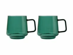 Blend Sala Glass Mug 400ML Set Of 2 Forest Gift Boxed