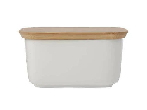 White Basics Butter Dish Bamboo Lid 16x11x9cm 4 White Basics Butter Dish Bamboo Lid 16x11x9cm - Image 2