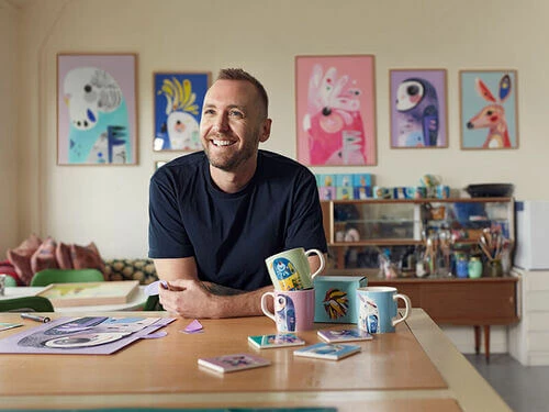 Pete Cromer Ceramic Square Tile Coaster Koala 9.5cm 5 Pete Cromer Ceramic Square Tile Coaster Koala 9.5cm - Image 3