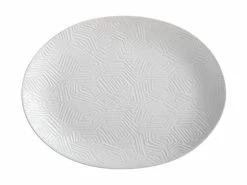 Dune Oval Platter 36x27cm White Gift Boxed