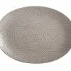 Dune Oval Platter 41x30cm Taupe Gift Boxed