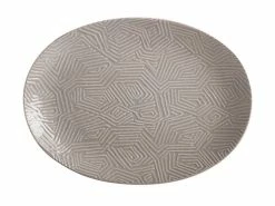 Dune Oval Platter 41x30cm Taupe Gift Boxed