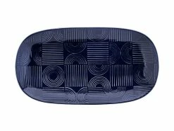 Arc Oblong Platter 33x18cm Indigo Blue Gift Boxed
