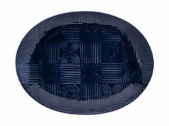 Arc Oval Platter 36x27cm Indigo Blue Gift Boxed
