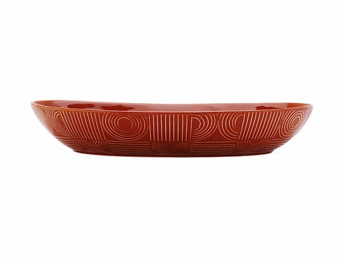Arc Oval Serving Bowl 42x27cm Terracotta Gift Boxed 3 Arc Oval Serving Bowl 42x27cm Terracotta Gift Boxed
