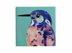 Pete Cromer Ceramic Square Tile Coaster Azure Kingfisher 9.5cm