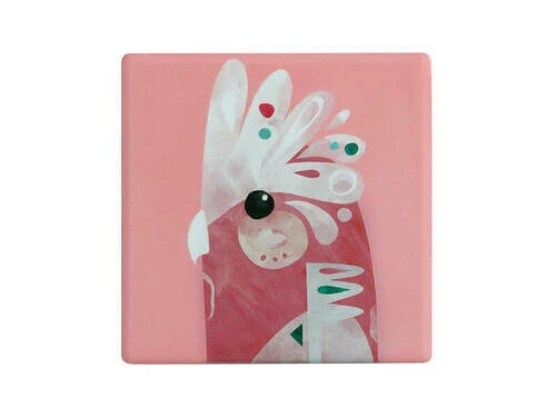 Pete Cromer Ceramic Square Tile Coaster Galah 9.5cm 3 Pete Cromer Ceramic Square Tile Coaster Galah 9.5cm