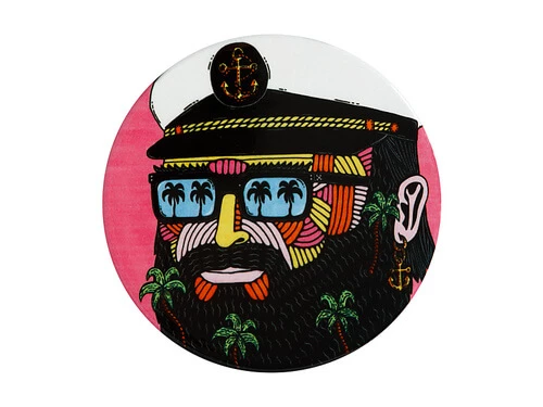 Mulga The Artist Ceramic Round Coaster 10.5cm Captain 3 Mulga The Artist Ceramic Round Coaster 10.5cm Captain