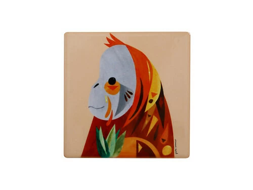 Pete Cromer Wildlife Ceramic Square Coaster 9.5cm Orangutan 3 Pete Cromer Wildlife Ceramic Square Coaster 9.5cm Orangutan