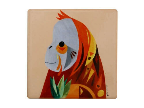 Pete Cromer Wildlife Ceramic Square Coaster 9.5cm Orangutan 5 Pete Cromer Wildlife Ceramic Square Coaster 9.5cm Orangutan - Image 3