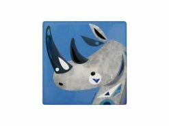 Pete Cromer Wildlife Ceramic Square Coaster 9.5cm Rhino