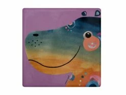 Pete Cromer Wildlife Ceramic Square Coaster 9.5cm Hippo -Dinnerware shop du0233 2