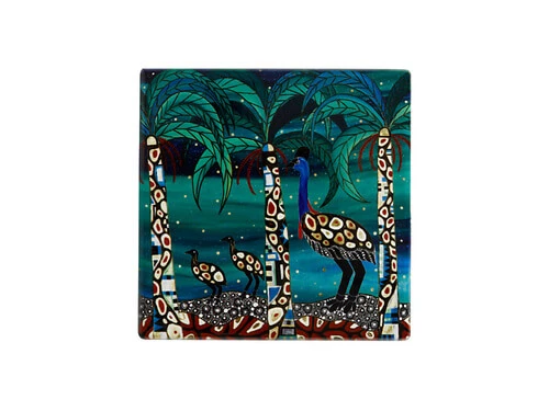 Melanie Hava Jugaig-Bana-Wabu Ceramic Square Coaster 10cm Cassowaries Home 3 Melanie Hava Jugaig-Bana-Wabu Ceramic Square Coaster 10cm Cassowaries Home