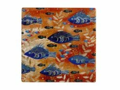 Melanie Hava Jugaig-Bana-Wabu Ceramic Square Coaster 10cm River Life -Dinnerware shop du0256 2