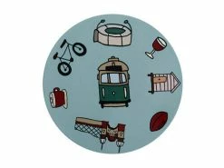 Megan McKean Cities Ceramic Round Coaster 10.5cm Melbourne -Dinnerware shop du0306 2