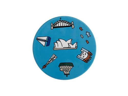 Megan McKean Cities Ceramic Round Coaster 10.5cm Sydney 3 Megan McKean Cities Ceramic Round Coaster 10.5cm Sydney