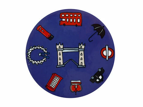 Megan McKean Cities Ceramic Round Coaster 10.5cm London 4 Megan McKean Cities Ceramic Round Coaster 10.5cm London - Image 2