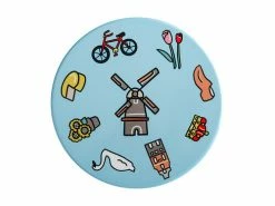 Megan McKean Cities Ceramic Round Coaster 10.5cm Amsterdam