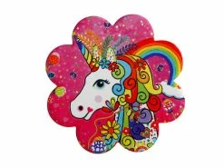 Donna Sharam Rainbow Jungle Ceramic Flower Coaster 10cm Rainbow Unicorn