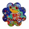 Donna Sharam Rainbow Jungle Ceramic Flower Coaster 10cm Bubbles & Banjo -Dinnerware shop du0390