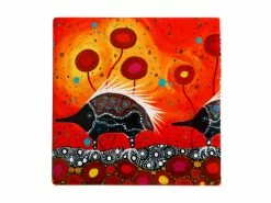 Melanie Hava Journeys Ceramic Coaster 10cm Echidnas