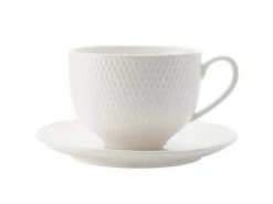 White Basics Diamonds Tea Cup & Saucer 220ML 7 White Basics Diamonds Tea Cup & Saucer 220ML -Dinnerware shop dv0028 1