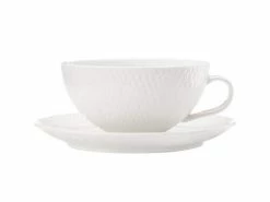 White Basics Diamonds Tea Cup & Saucer Low 250ML 7 White Basics Diamonds Tea Cup & Saucer Low 250ML -Dinnerware shop dv0067 1