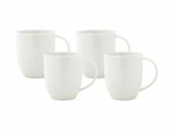White Basics Diamonds Coupe Mug 370ML Set Of 4 Gift Boxed