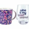 Kasey Rainbow Wild At Heart Mug & Glass Set Leopard Lilac Gift Boxed -Dinnerware shop dx1228