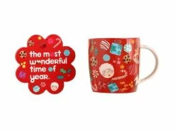 Kasey Rainbow Sparkly Season Mug 350ML & Coaster Set Red Gift Boxed 7 Kasey Rainbow Sparkly Season Mug 350ML & Coaster Set Red Gift Boxed -Dinnerware shop dx1297 set