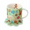 Kasey Rainbow Sparkly Season Mug 350ML & Coaster Set Light Green Gift Boxed 2 Kasey Rainbow Sparkly Season Mug 350ML & Coaster Set Light Green Gift Boxed -Dinnerware shop dx1300