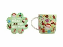 Kasey Rainbow Sparkly Season Mug 350ML & Coaster Set Light Green Gift Boxed -Dinnerware shop dx1300 set