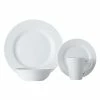 White Basics Cosmopolitan Rim Dinner Set 16 Piece