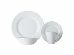 White Basics Cosmopolitan Rim Dinner Set 16 Piece