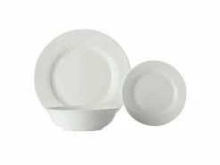 White Basics European Rim Dinner Set 18 Piece -Dinnerware shop fx0145 1