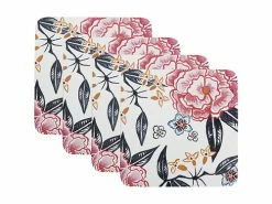 Peony Cork Back Coaster 10.5cm Set Of 4 Gift Boxed
