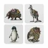 Marini Ferlazzo Australian Families Cork Back Coaster 10.5cm Set Of 4 Gift Boxed