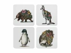 Marini Ferlazzo Australian Families Cork Back Coaster 10.5cm Set Of 4 Gift Boxed