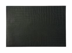 Table Accents Leather Look Alligator Placemat 43x30cm Black