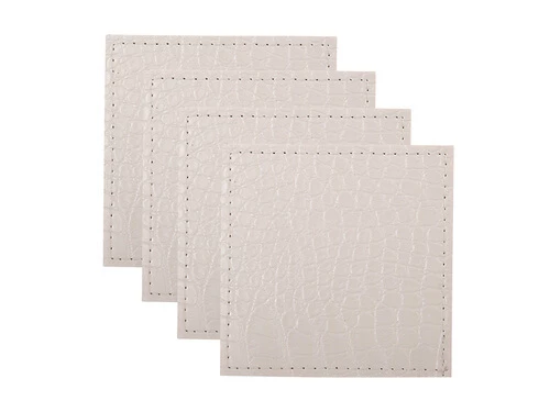 Table Accents Leather Look Alligator Coaster 10x10cm Set Of 4 White 3 Table Accents Leather Look Alligator Coaster 10x10cm Set Of 4 White