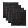 Table Accents Leather Look Alligator Coaster 10x10cm Set Of 4 Black -Dinnerware shop gi0233