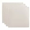 Table Accents Leather Look Cowhide Coaster 10x10cm Set Of 4 Ivory -Dinnerware shop gi0250