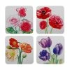 Katherine Castle Floriade Cork Back Coaster 10.5cm Set Of 4 Assorted Gift Boxed