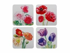 Katherine Castle Floriade Cork Back Coaster 10.5cm Set Of 4 Assorted Gift Boxed