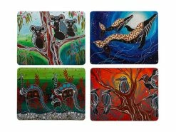 Melanie Hava Journeys Cork Back Placemat 34x26.5cm Set Of 4 Assorted Gift Boxed